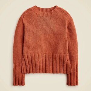 JCREW Size S Marina Sweater Textured Cotton Blend Toasted Paprika